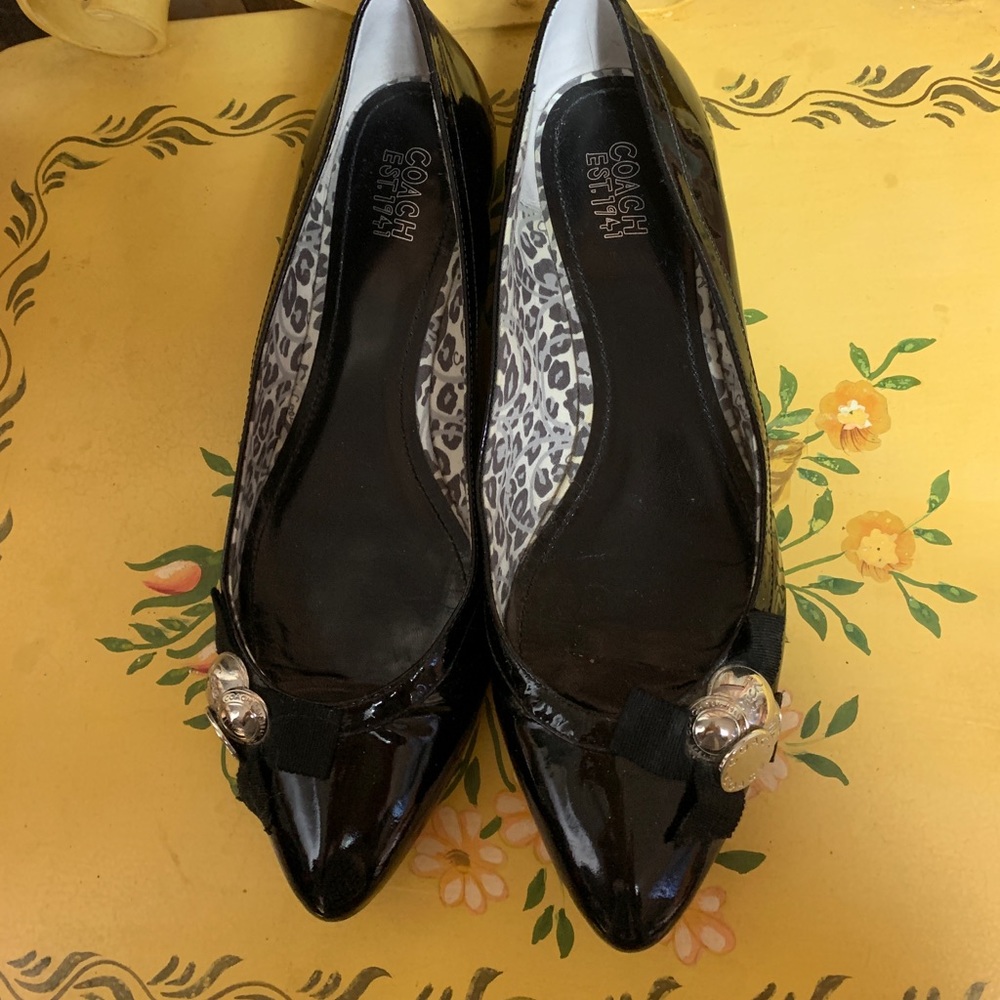 Coach Black Patent Leather Flats